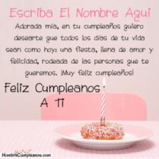 Escriba El Nombre En Los Deseos De Cumpleaños En Línea
